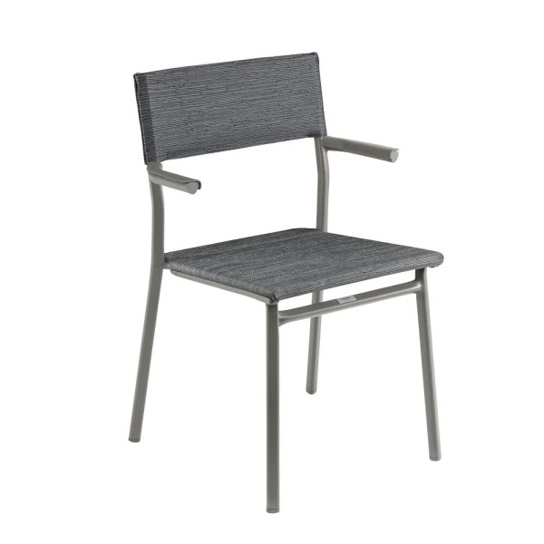 Ensemble LAFUMA MOBILIER table de repas extensible et 8 fauteuils de jardin Oron ALU 8-10 personnes GRIS TITANE