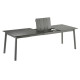 Ensemble LAFUMA MOBILIER table de repas extensible et 8 fauteuils de jardin Oron ALU 8-10 personnes GRIS TITANE