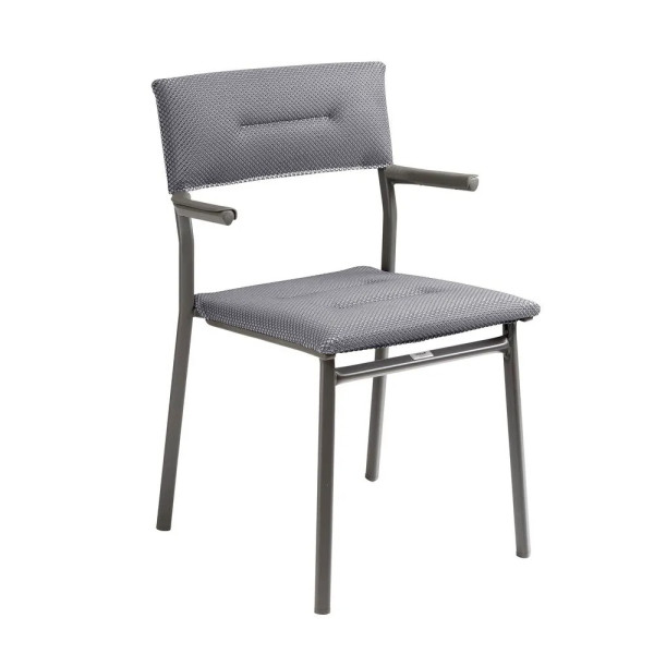Ensemble LAFUMA MOBILIER table de repas extensible et 8 fauteuils de jardin Oron HPL 8-10 personnes GRIS SILVER
