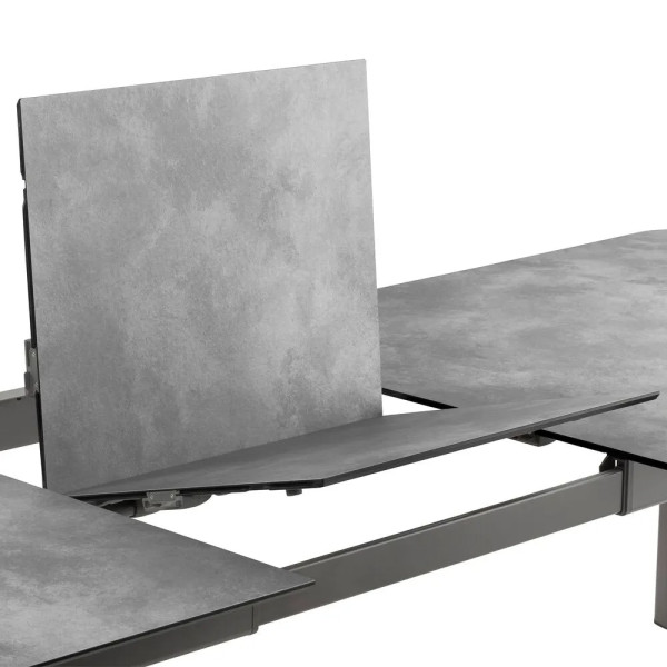 Ensemble LAFUMA MOBILIER table de repas extensible et 8 fauteuils de jardin Oron HPL 8-10 personnes GRIS SILVER