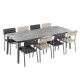 Ensemble LAFUMA MOBILIER table de repas extensible et 8 fauteuils de jardin Oron HPL 8-10 personnes GRIS CIMENT