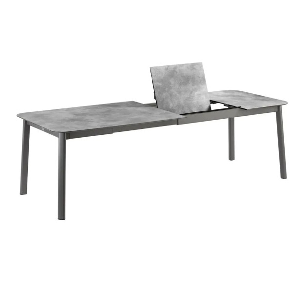 Ensemble LAFUMA MOBILIER table de repas extensible et 8 fauteuils de jardin Oron HPL 8-10 personnes GRIS CIMENT