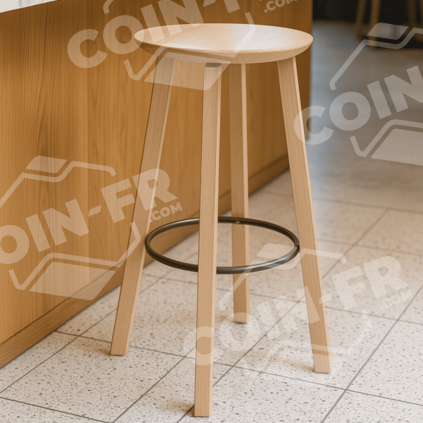 Tabouret en bois et métal MON TABOURET Bistrot Design - 7 coloris 2 hauteurs