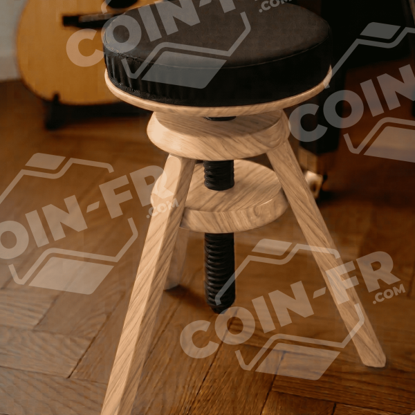 Tabouret en bois hauteur réglable MON TABOURET Piano Design - 7 coloris