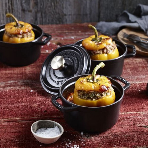 Lot de 2 mini cocottes STAUB rondes 12cm - 2 coloris