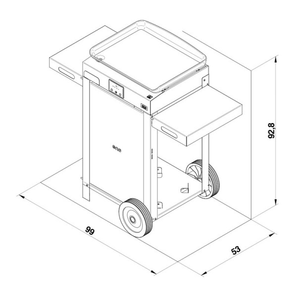 Combo plancha électrique chariot ENO Initial 65cm inox