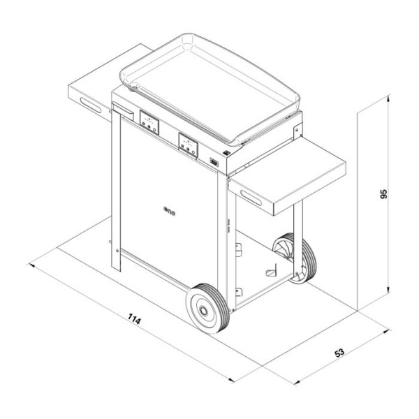 Combo plancha électrique chariot ENO Initial 65cm inox