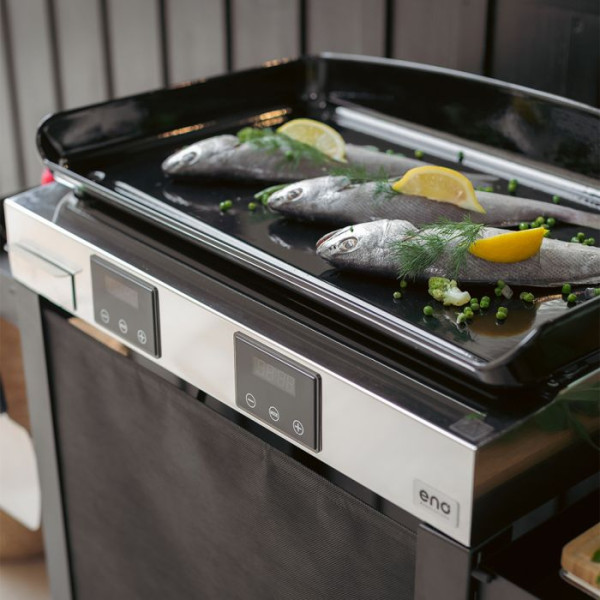 Combo plancha électrique chariot ENO Initial 65cm inox
