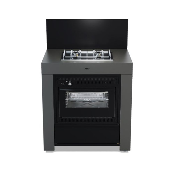 Meuble combiné table de cuisson et four ENO Modulo Master Gris cargo cuisine d'extérieur