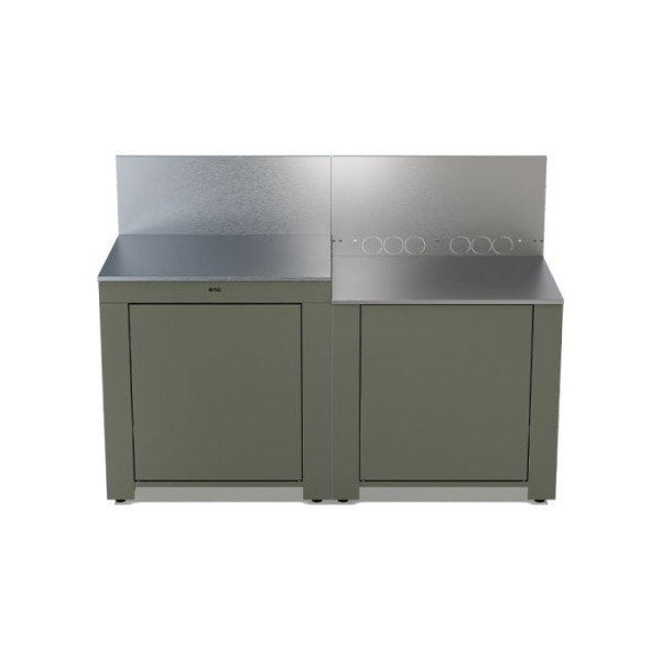 Ensemble cuisine ENO Essential 2 modules - coloris Sauge cuisine d'extérieur
