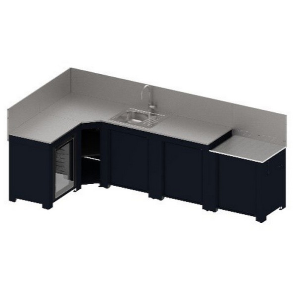 Ensemble cuisine ENO Comfort 5 modules - coloris Navy cuisine d'extérieur