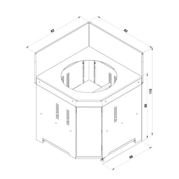 Meuble cuisine ENO Modulo angle pour Kamado - coloris Navy cuisine d'extérieur