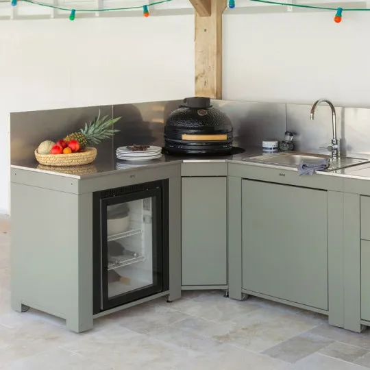 Meuble cuisine ENO Modulo frigo 75L - coloris Sauge cuisine d'extérieur
