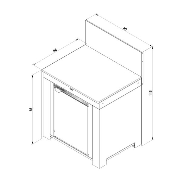 Meuble cuisine ENO Modulo frigo 75L - coloris Sauge cuisine d'extérieur