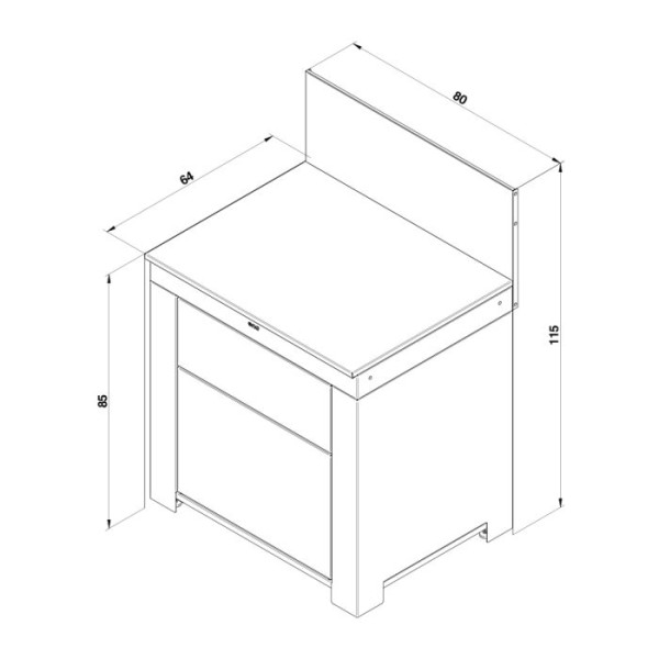 Meuble cuisine ENO Modulo plan de travail tiroirs - coloris Sauge cuisine d'extérieur