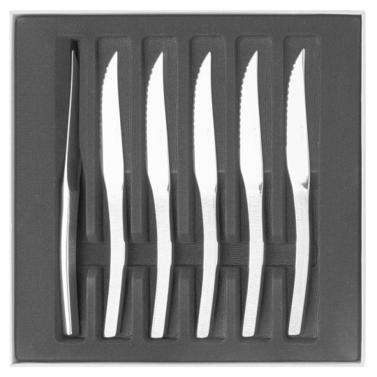 Coffret de 6 couteaux à steak GUY DEGRENNE Astrée Ciselé en acier inoxydable