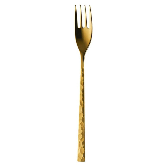 Fourchette de table GUY DEGRENNE Fuse martelé laiton en acier inoxydable