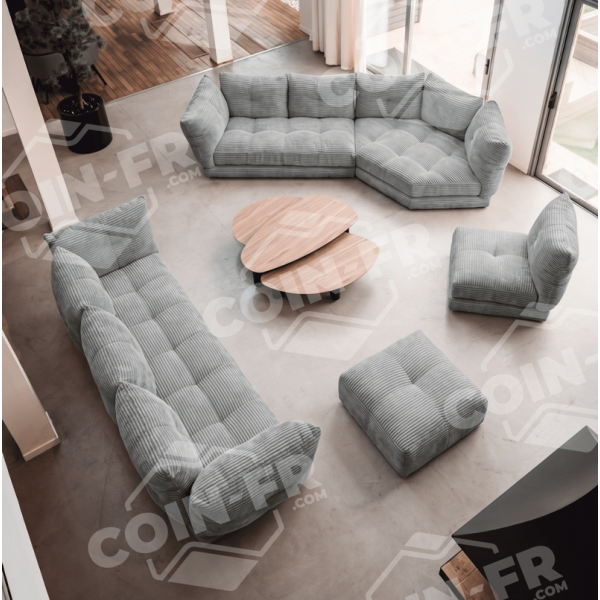 Canapé Sawa 4 places 3m20 RALPH M Tissu Cabourg - 21 coloris