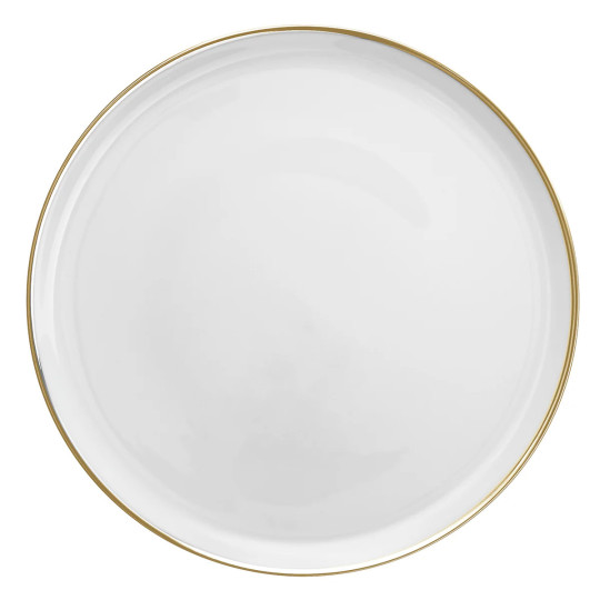 Plat à tarte GUY DEGRENNE Eclipse Galon Or en porcelaine 31.5cm