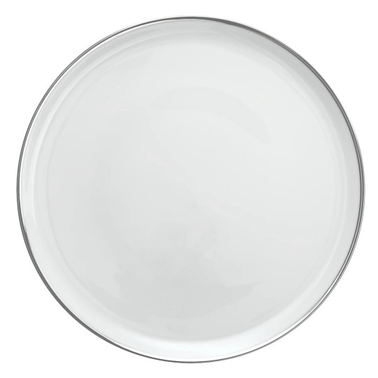 Plat à tarte GUY DEGRENNE Eclipse Galon Platine en porcelaine 31.5cm