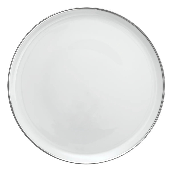 Plat à tarte GUY DEGRENNE Eclipse Galon Platine en porcelaine 31.5cm