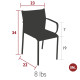 Chaise avec accoudoirs bridge de jardin FERMOB Cadiz - 8 coloris