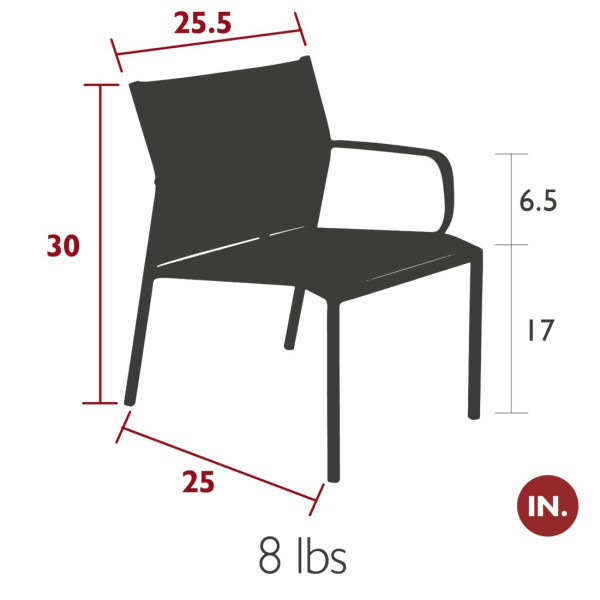 Fauteuil bas de jardin FERMOB Cadiz - 7 coloris