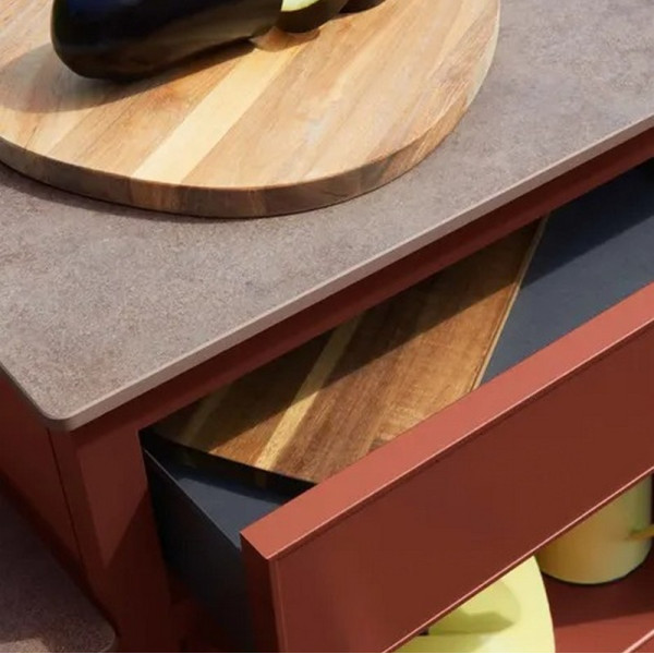 Cuisine d'extérieur FERMOB Goosto La Gourmande Ocre rouge - 190cm