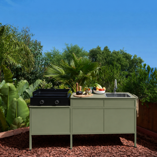 Cuisine d'extérieur 190 cm FERMOB Goosto La Gourmande Vert cactus
