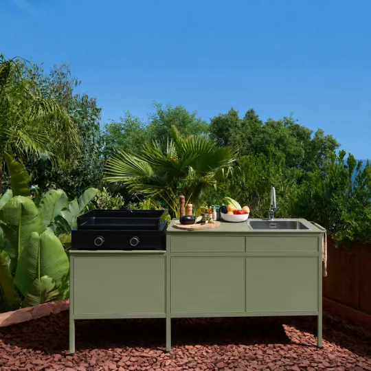 Cuisine d'extérieur 190 cm FERMOB Goosto La Gourmande Vert cactus