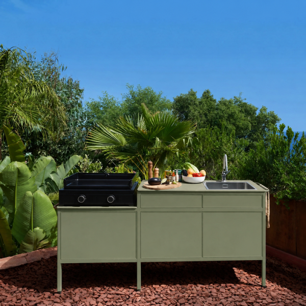Cuisine d'extérieur 190 cm FERMOB Goosto La Gourmande Vert cactus