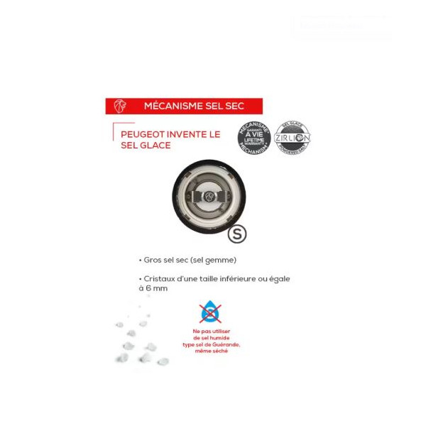 Moulin à sel sec ou à poivre PEUGEOT Line Aluminium - 2 tailles