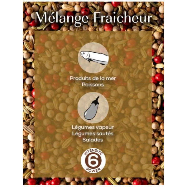 Mix fraîcheur mix de poivres pour poisson PEUGEOT SAVEURS (60g - 3 sachets fraicheur de 20g)