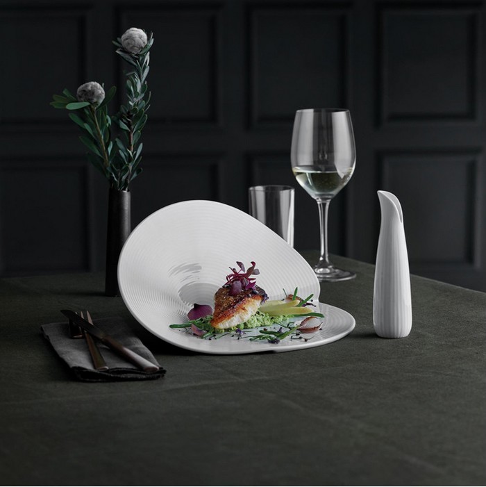 service assiettes pillivuyt en porcelaine assiette de présentation canopée