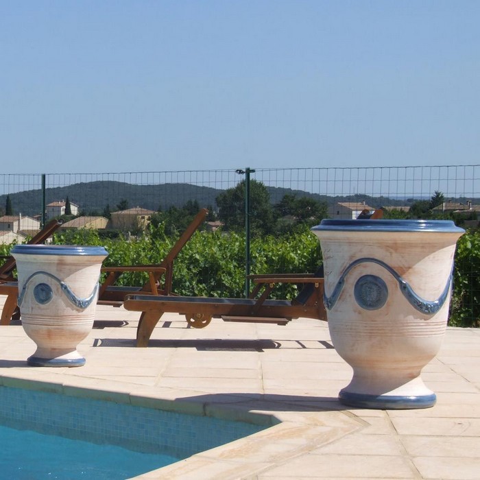 vase d'anduze terre figuière bleu