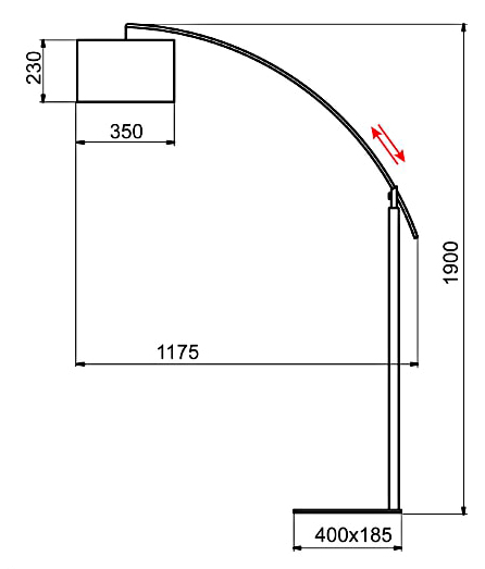 lampadaire rainbow dimensions